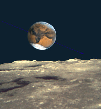 Marsbedeckung 24.12.2007  &nbsp;Astrofotos + Bildmontage:    &copy; Ralf Hofner