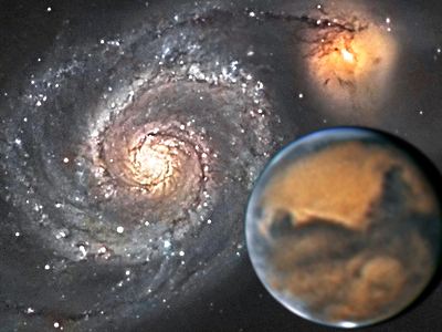 M 51 + Marsaufnahmen des HTT-Teams