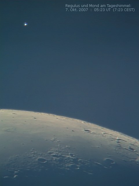 Der Regulus �ber dem Mondhorizont